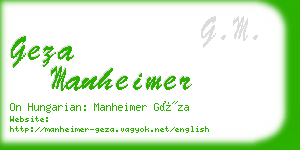 geza manheimer business card